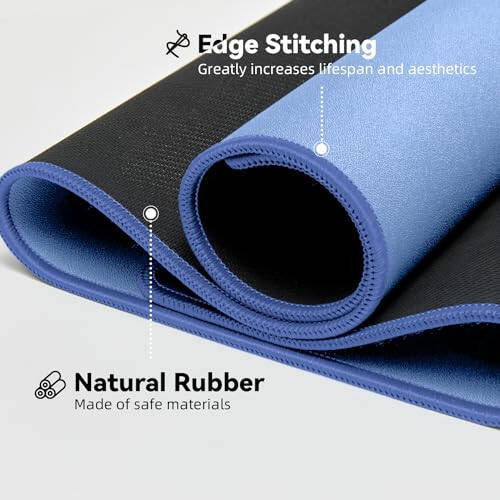 Reniteco Waterproof Large Gaming Mouse Pad with Durable Stitched Edges, Non-Slip Rubber Base, Grainy Jacquard Mouse Mat Desk Pad for Home Office Gaming, 31.5''x11.8''x0.12'', Matte Blue - 5