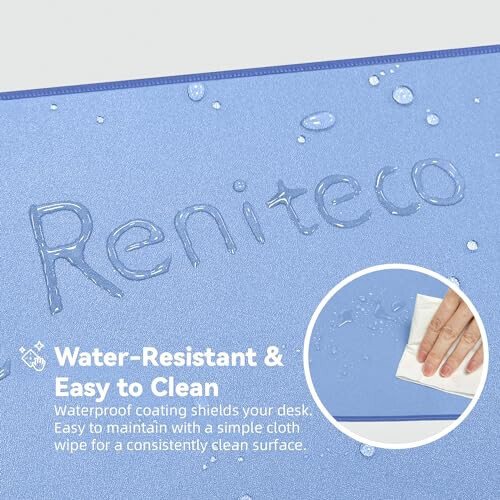 Reniteco Waterproof Large Gaming Mouse Pad with Durable Stitched Edges, Non-Slip Rubber Base, Grainy Jacquard Mouse Mat Desk Pad for Home Office Gaming, 31.5''x11.8''x0.12'', Matte Blue - 6