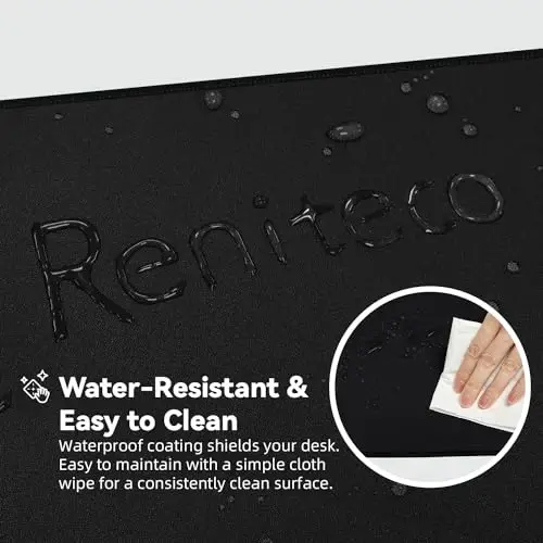 Reniteco Waterproof Large Gaming Mouse Pad with Durable Stitched Edges, Non-Slip Rubber Base, Big Computer Keyboard Mouse Mat Desk Pad for Home Office Gaming Work, 31.5