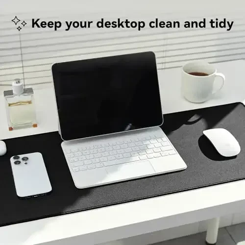 Reniteco Waterproof Large Gaming Mouse Pad with Durable Stitched Edges, Non-Slip Rubber Base, Grainy Jacquard Mouse Mat Desk Pad for Home Office Gaming, 27.6