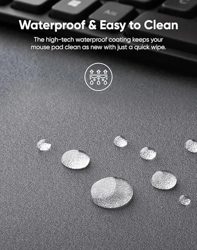 Reniteco Waterproof Large Gaming Mouse Pad with Durable Stitched Edges, Non-Slip Rubber Base, Grainy Jacquard Mouse Mat Desk Pad for Home Office Gaming, 27.6