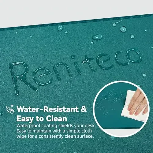 Reniteco Waterproof Large Gaming Mouse Pad with Durable Stitched Edges, Non-Slip Rubber Base, Grainy Jacquard Mouse Mat Desk Pad for Home Office Gaming, 27.6