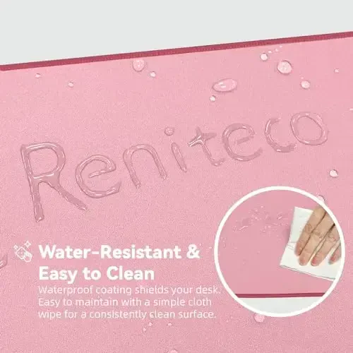 Reniteco Waterproof Large Gaming Mouse Pad with Durable Stitched Edges, Non-Slip Rubber Base, Grainy Jacquard Mouse Mat Desk Pad for Home Office Gaming, 27.6