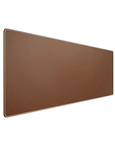 Reniteco Waterproof Large Gaming Mouse Pad with Durable Stitched Edges, Non-Slip Rubber Base, Grainy Jacquard Mouse Mat Desk Pad for Home Office Gaming, 31.5''x11.8''x0.12'', Matte Brown - RENITECO
