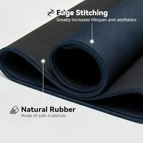 Reniteco Waterproof Large Gaming Mouse Pad with Durable Stitched Edges, Non-Slip Rubber Base, Grainy Jacquard Mouse Mat Desk Pad for Home Office Gaming, 31.5''x11.8''x0.12'', Matte Navy Blue - 4