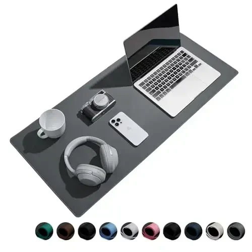 Reniteco Waterproof Large Gaming Mouse Pad with Durable Stitched Edges, Non-Slip Rubber Base, Grainy Jacquard Mouse Mat Desk Pad for Home Office Gaming, 35.4''x15.7''x0.12'', Deep Gray 