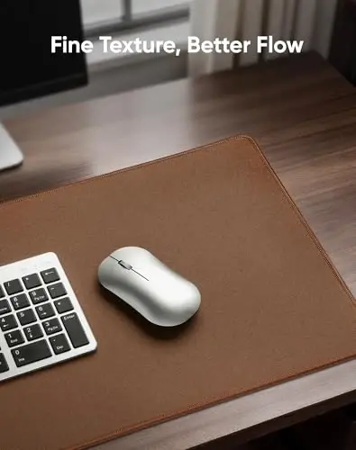 Reniteco Waterproof Large Gaming Mouse Pad with Durable Stitched Edges, Non-Slip Rubber Base, Grainy Jacquard Mouse Mat Desk Pad for Home Office Gaming, 35.4''x15.7''x0.12'', Matte Brown - 3