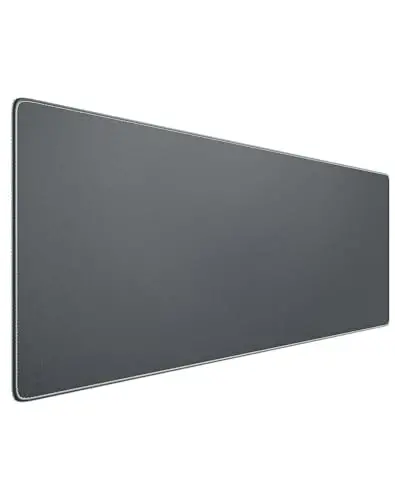 Reniteco Waterproof Large Gaming Mouse Pad with Durable Stitched Edges, Non-Slip Rubber Base, Grainy Jacquard Mouse Mat Desk Pad for Home Office Gaming, 35.4''x15.7''x0.12'', Matte Gray - 1