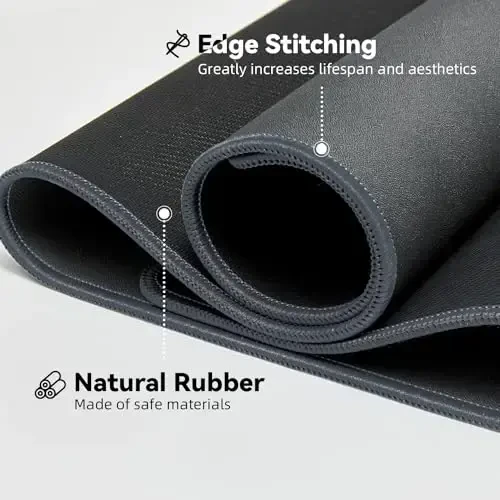 Reniteco Waterproof Large Gaming Mouse Pad with Durable Stitched Edges, Non-Slip Rubber Base, Smooth Surface Mouse Mat Desk Pad for Home Office Gaming, 27.5