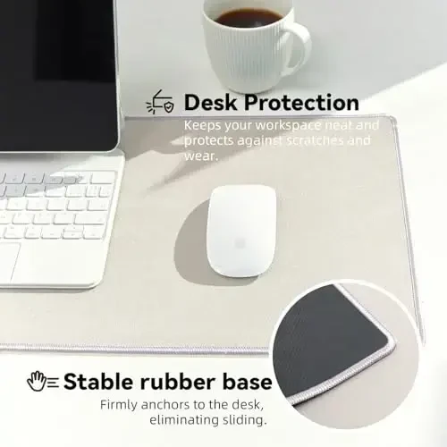 Reniteco Waterproof Large Gaming Mouse Pad with Durable Stitched Edges, Non-Slip Rubber Base, Smooth Surface Mouse Mat Desk Pad for Home Office Gaming, 31.5