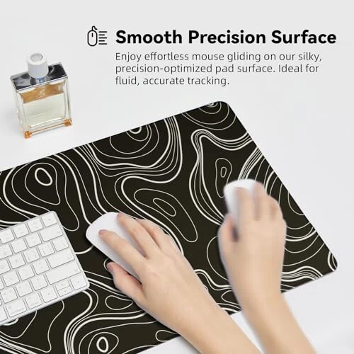 Reniteco Waterproof Large Gaming Mouse Pad with Durable Stitched Edges, Non-Slip Rubber Base, Smooth Surface Mouse Mat Desk Pad for Home Office Gaming, 31.5