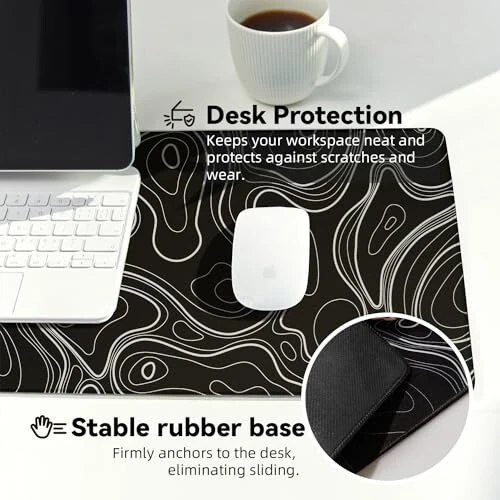 Reniteco Waterproof Large Gaming Mouse Pad with Durable Stitched Edges, Non-Slip Rubber Base, Smooth Surface Mouse Mat Desk Pad for Home Office Gaming, 31.5