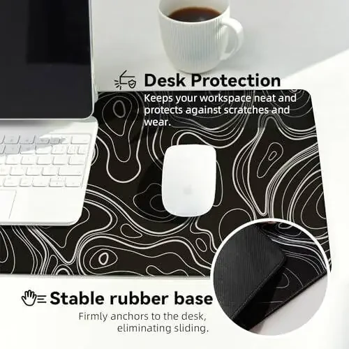 Reniteco Waterproof Large Gaming Mouse Pad with Durable Stitched Edges, Non-Slip Rubber Base, Smooth Surface Mouse Mat Desk Pad for Home Office Gaming, 31.5