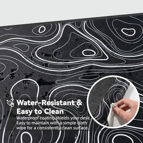 Reniteco Waterproof Large Gaming Mouse Pad with Durable Stitched Edges, Non-Slip Rubber Base, Smooth Surface Mouse Mat Desk Pad for Home Office Gaming, 31.5
