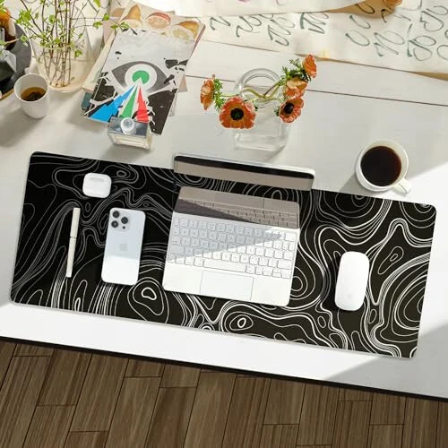 Reniteco Waterproof Large Gaming Mouse Pad with Durable Stitched Edges, Non-Slip Rubber Base, Smooth Surface Mouse Mat Desk Pad for Home Office Gaming, 31.5