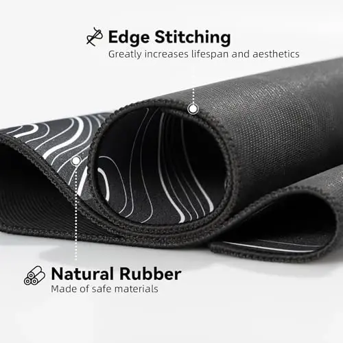 Reniteco Waterproof Large Gaming Mouse Pad with Durable Stitched Edges, Non-Slip Rubber Base, Smooth Surface Mouse Mat Desk Pad for Home Office Gaming, 31.5