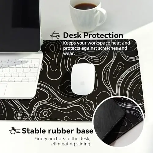 Reniteco Waterproof Large Gaming Mouse Pad with Durable Stitched Edges, Non-Slip Rubber Base, Smooth Surface Mouse Mat Desk Pad for Home Office Gaming, 31.5