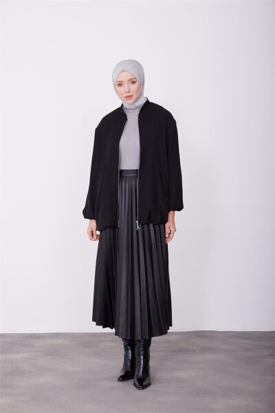 Armine Astarı Renkli Bomber Ceket 23K5403 Siyah - ARMINE (1)