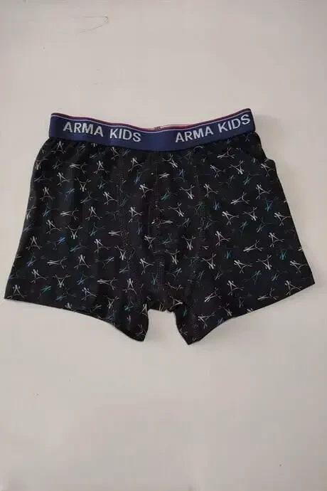 Renkli Erkek Çocuk Desenli Boxer 3'lü Paket Pamuklu Likralı - 2