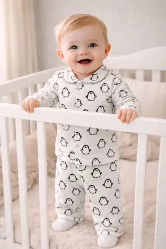 Renkli ikili uğur böceği pamuk bebek takımı-Fuşyau.böc - 1