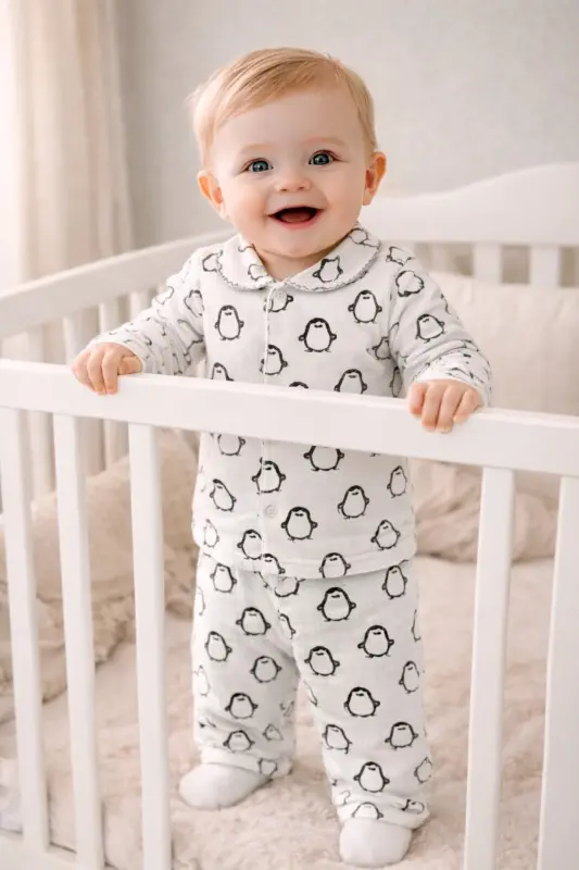 Renkli ikili uğur böceği pamuk bebek takımı-Fuşyau.böc - 1