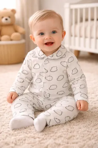 Renkli ikili uğur böceği pamuk bebek takımı-Fuşyau.böc - 4