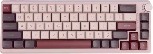 KZZI Mechanical Gaming Keyboard with Color Multimedia Display, Hot Swappable, Gasket Mount RGB, Pre-lubed Stabilizer for Mac/Win (Large Purple Pink) - KZZI