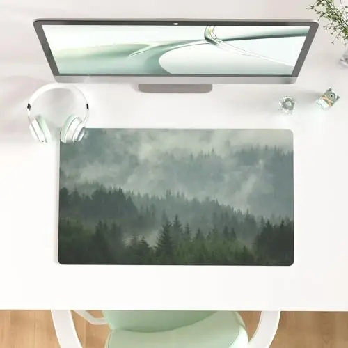 Colorful Star Large Mouse Pad, PU Leather Waterproof Desk Mat, Computer Gaming Mouse Pad, XXL Full Desk Mousepad Non Slip Desk Pad for School Office Home 23.6