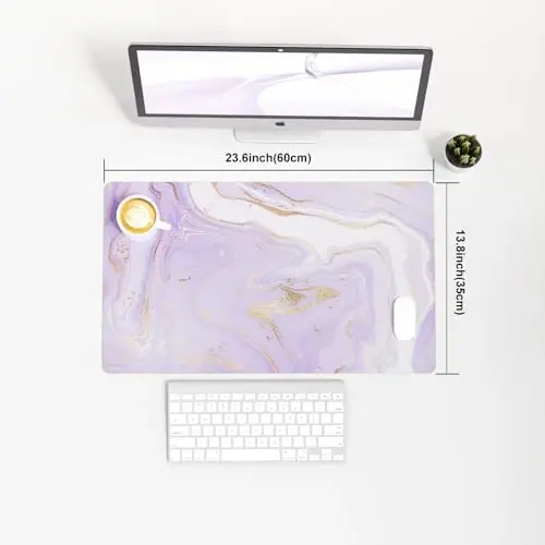 Colorful Star Large Mouse Pad, PU Leather Waterproof Desk Mat, Computer Gaming Mouse Pad, XXL Extended Full Mousepad Non Slip Desk Pad for School Office Home 23.6