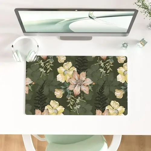 Colorful Star Large Mouse Pad, PU Leather Waterproof Desk Mat, Computer Gaming Mouse Pad, XXL Table Mousepad Non Slip Full Desk Pad for School Office Home 23.6