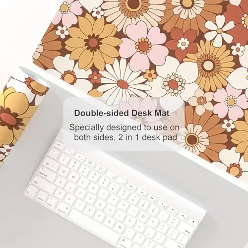 Colorful Star Large Mouse Pad, PU Leather Waterproof Desk Mat, Computer Gaming Mouse Pad, XXL Full Desk Mousepad Non Slip Desk Pad for School Office Home 23.6