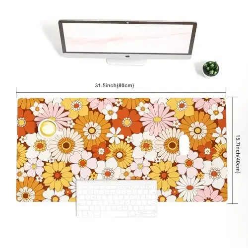 Colorful Star Large Mouse Pad, PU Leather Waterproof Desk Mat, Computer Gaming Mouse Pad, XXL Full Desk Mousepad Non Slip Desk Pad for School Office Home 31.5