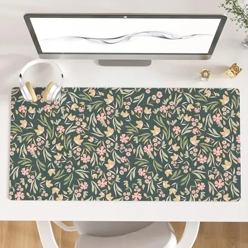 Colorful Star Large Mouse Pad, PU Leather Waterproof Desk Mat, Computer Gaming Mouse Pad, XXL Extended Mousepad Non Slip Desk Pad for School Office Home 31.5