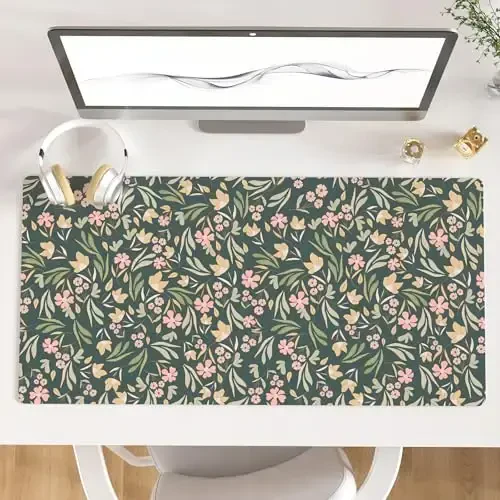 Colorful Star Large Mouse Pad, PU Leather Waterproof Desk Mat, Computer Gaming Mouse Pad, XXL Extended Mousepad Non Slip Desk Pad for School Office Home 31.5