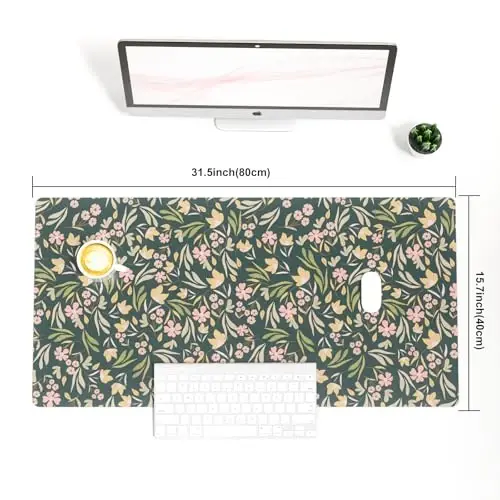 Colorful Star Large Mouse Pad, PU Leather Waterproof Desk Mat, Computer Gaming Mouse Pad, XXL Extended Mousepad Non Slip Desk Pad for School Office Home 31.5