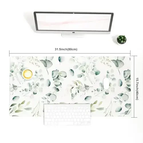 Colorful Star Large Mouse Pad, PU Leather Waterproof Desk Mat, Computer Gaming Mouse Pad, XXL Full Table Mousepad Non Slip Desk Pad for School Office Home 31.5