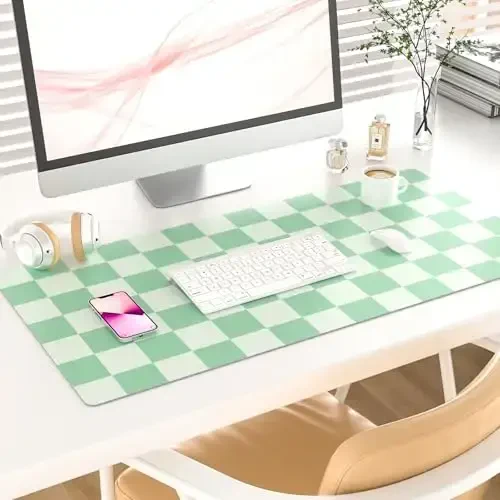 Colorful Star Large Mouse Pad, PU Leather Waterproof Desk Mat, Computer Gaming Mouse Pad, XXL Full Table Mousepad Non Slip Desk Pad for School Office Home 31.5