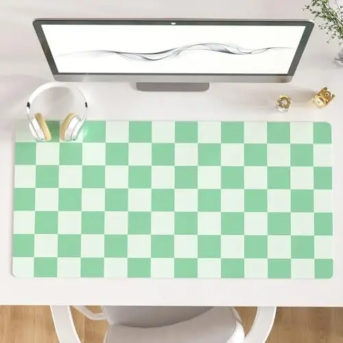 Colorful Star Large Mouse Pad, PU Leather Waterproof Desk Mat, Computer Gaming Mouse Pad, XXL Full Table Mousepad Non Slip Desk Pad for School Office Home 31.5