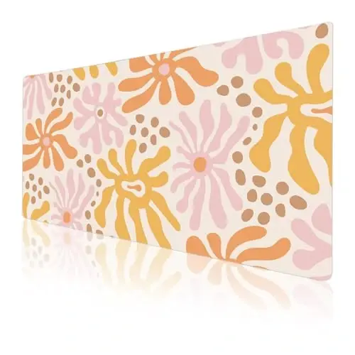 Colorful Star Large Mouse Pad, PU Leather Waterproof Desk Mat, Computer Gaming Mouse Pad, XXL Full Desk Mousepad Non Slip Desk Pad for School Office Home 31.5