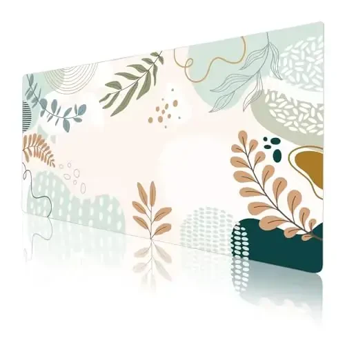 Colorful Star Large Mouse Pad, Abstract Botanical Waterproof Desk Mat, Boho Computer Gaming Mouse Pad, Minimalist XXL Full Desk Mousepad Non Slip Desk Pad for School Office Home 31.5