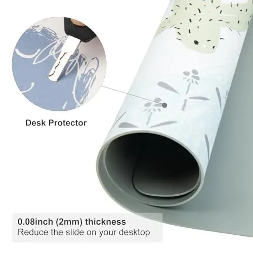 Colorful Star Large Mouse Pad, Waterproof PU Leather Abstract Desk Mat for Women Girls, Cute Desk Accessories Minimalist Home Office Decor, Kids Deak Pad Non-Slip Writing Mat 31.5