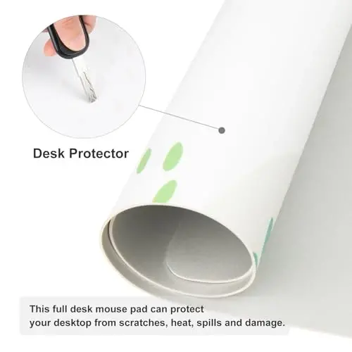 Colorful Star Large Mouse Pad, Green White Waterproof Desk Mat, Abstract Boho Double Sided Computer Gaming Mouse Pad, XXL Full Desk Mousepad Non Slip Desk Pad for School Office Home 31.5