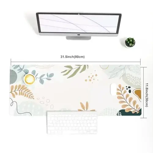 Colorful Star Minimalist Large Mouse Pad, Abstract Botanical Waterproof Desk Mat, Boho Computer Gaming Mouse Pad, XL Full Desk Mousepad Non Slip Writing Pad for School Office Home 31.5