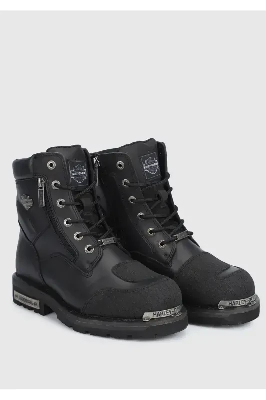 Renshaw Black Leather Men's Boots - 2