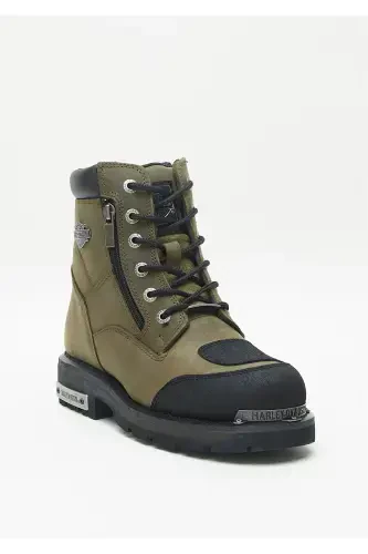 Renshaw Men's Green Nubuck Boot-OLIVE // CRAZY LEATHER - Modazone (1)