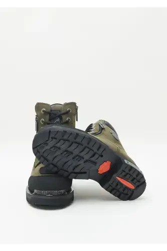 Renshaw Men's Green Nubuck Boot-OLIVE // CRAZY LEATHER - 5