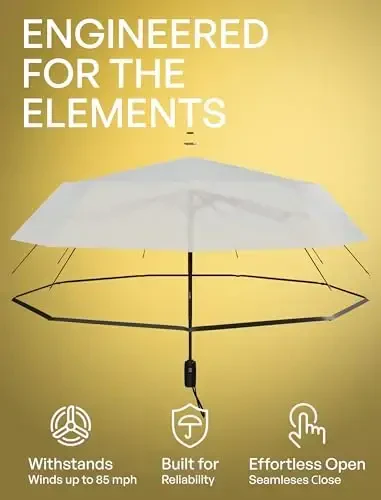REPEL Windproof Travel Umbrella - Compact & Withstands Winds up to 85MPH , Strongest Premium Auto Folding Umbrella for Rain and Sun - Durable, Light & Portable for Women & Men , Fits Backpack & Cars - 1