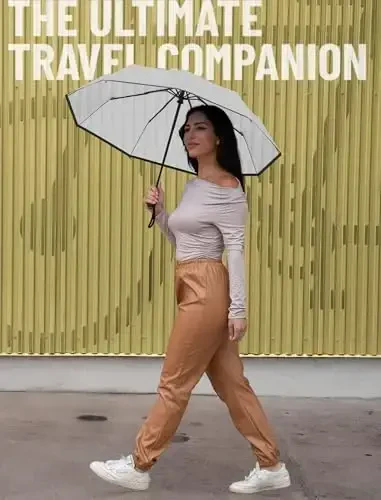 REPEL Windproof Travel Umbrella - Compact & Withstands Winds up to 85MPH , Strongest Premium Auto Folding Umbrella for Rain and Sun - Durable, Light & Portable for Women & Men , Fits Backpack & Cars - 5