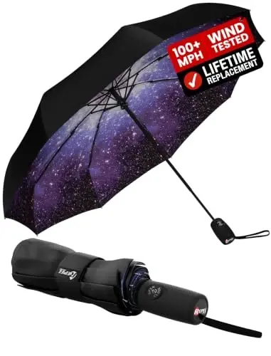 REPEL Windproof Travel Umbrella - Compact & Withstands Winds up to 85MPH , Strongest Premium Auto Folding Umbrella for Rain and Sun - Durable, Light & Portable for Women & Men , Fits Backpack & Cars - UPPER ECHELON PRODUCTS LLC