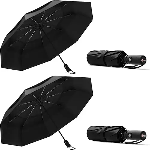 Repel Windproof Travel Umbrella - Compact & Withstands Winds up to 100MPH , Strongest Premium Auto Folding Umbrella for Rain and Sun - Durable, Light & Portable for Women & Men , Fits Backpack & Cars - 1
